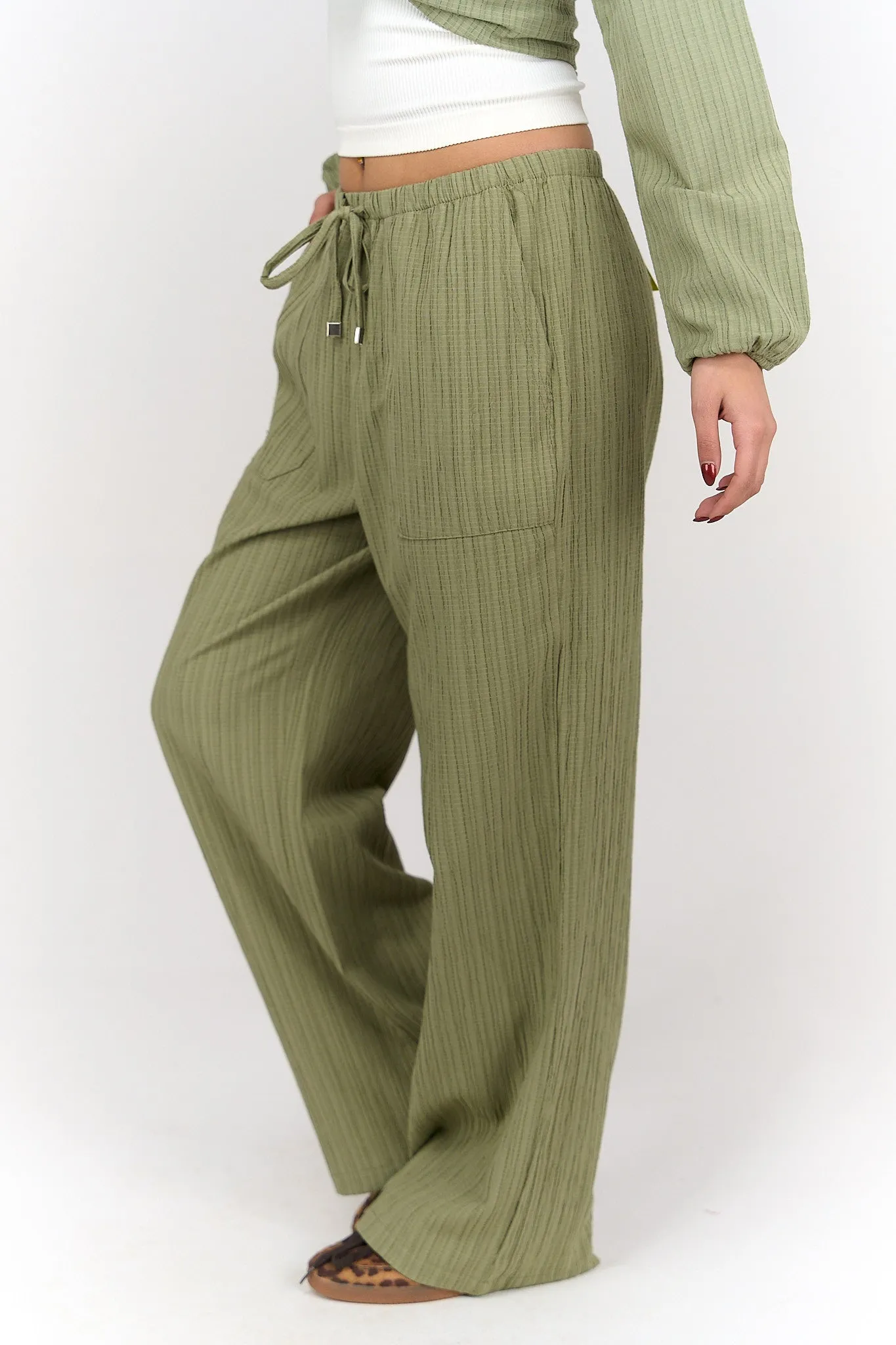Self Pattern Tencel Pants