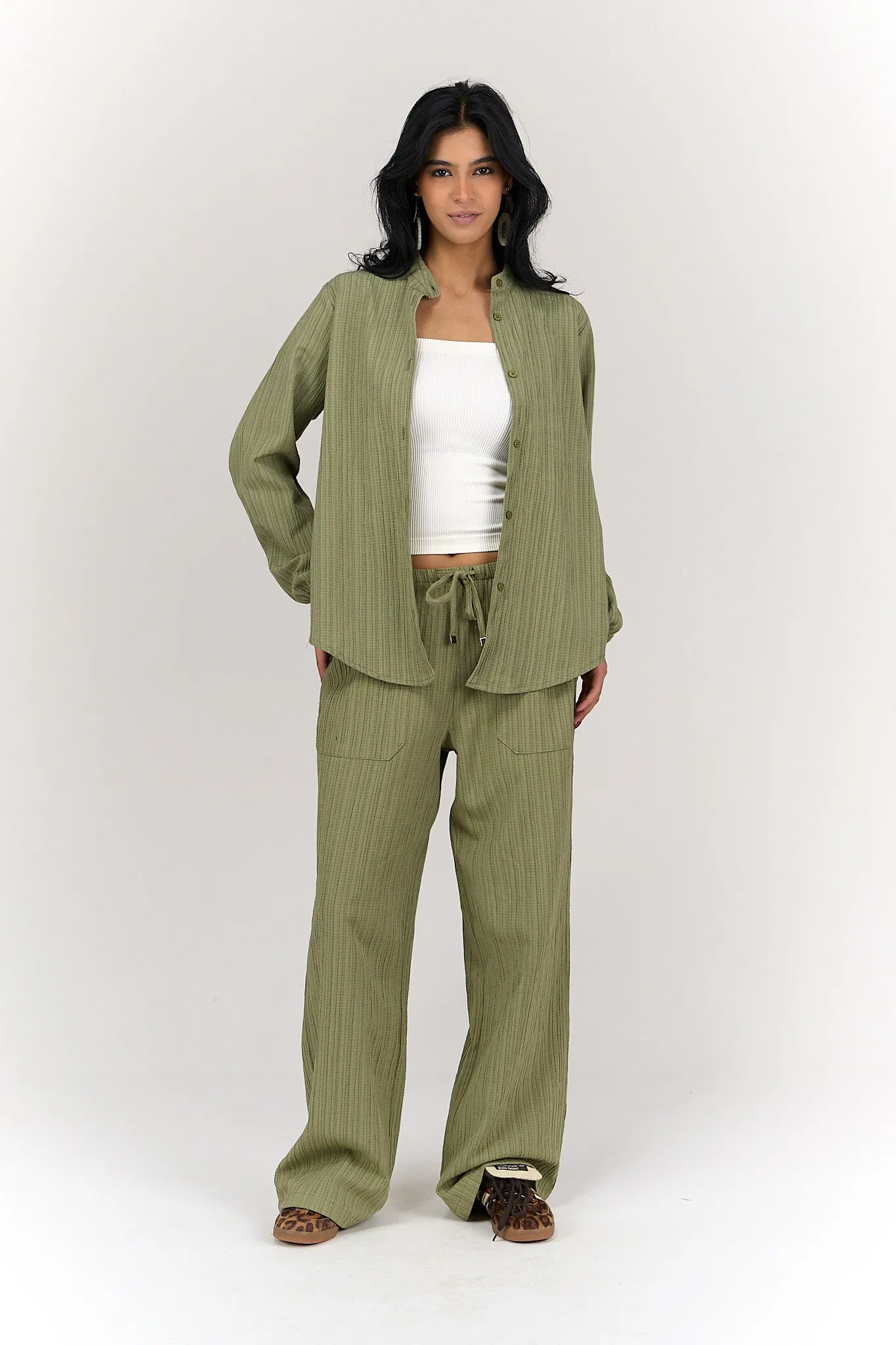 Self Pattern Tencel Pants