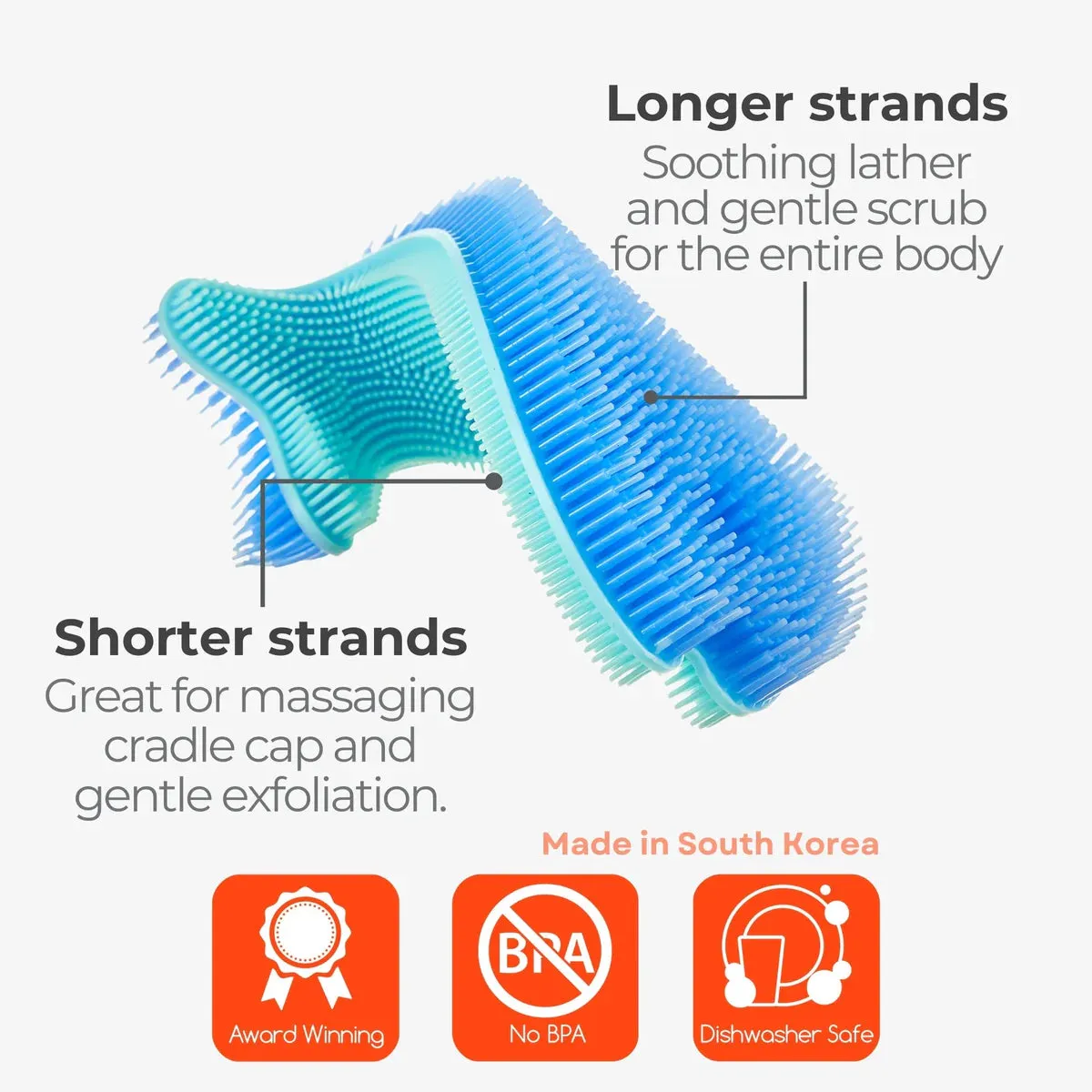 Silicone Fish Bath Scrub, Blue