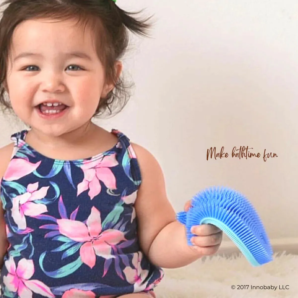 Silicone Fish Bath Scrub, Blue