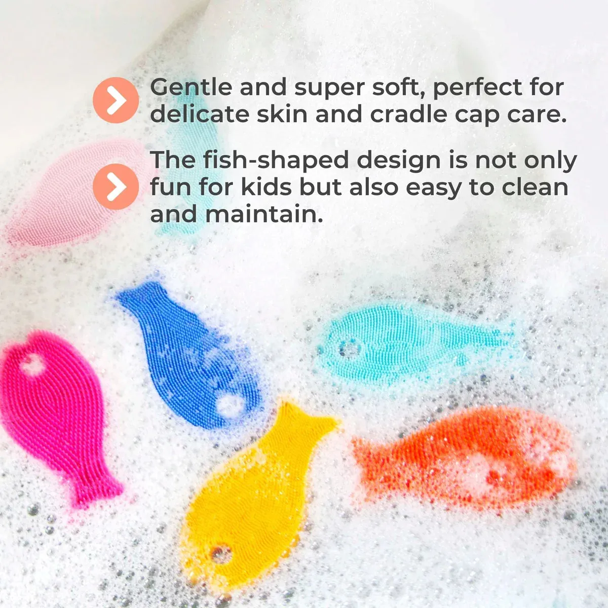 Silicone Fish Bath Scrub, Blue