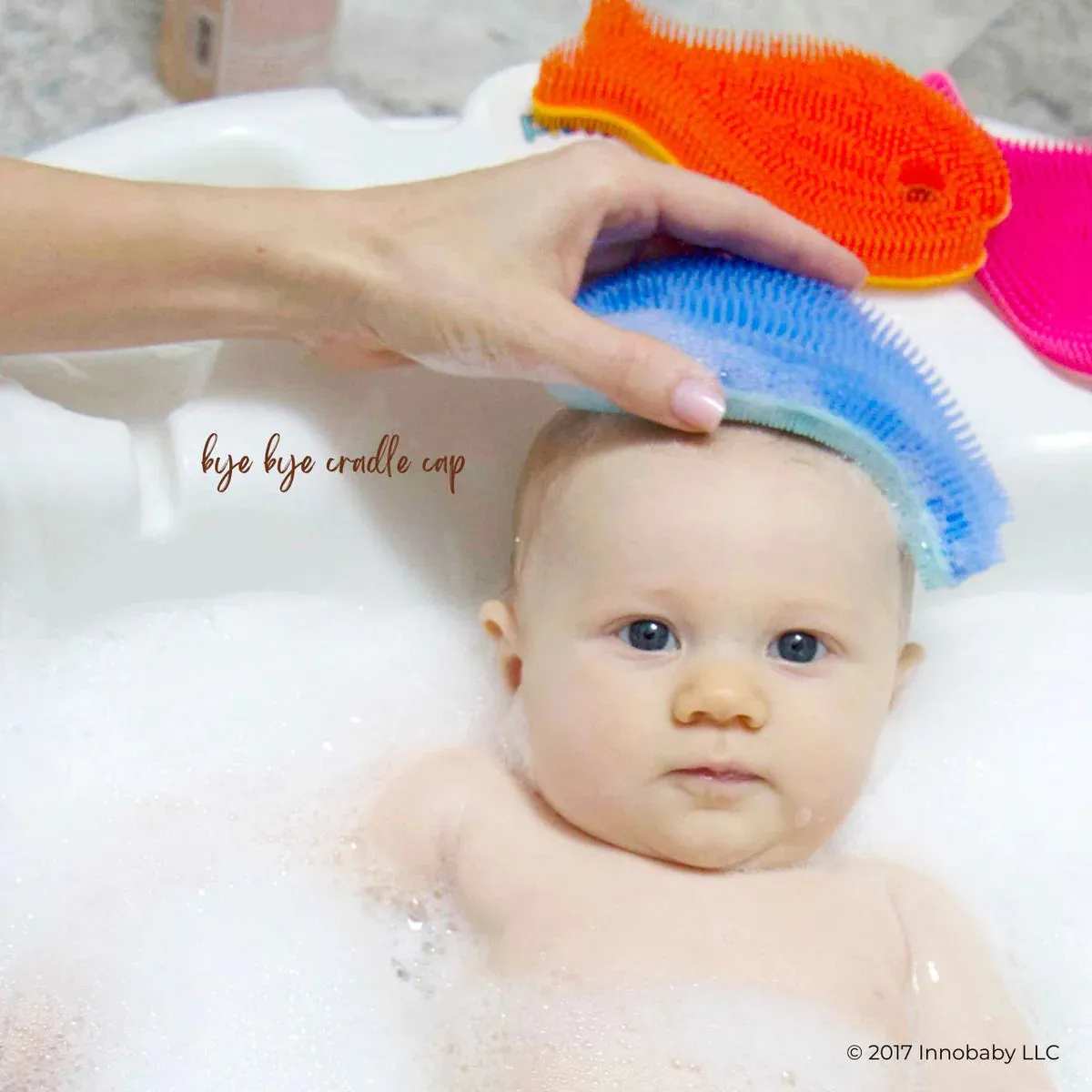 Silicone Fish Bath Scrub, Blue