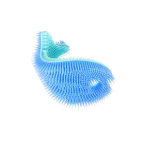 Silicone Fish Bath Scrub, Blue
