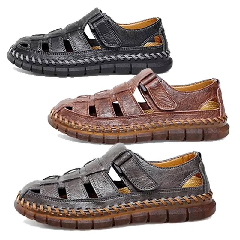 Slip On Split Leather Shoes Men Flats