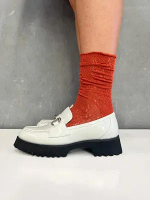 Slouch Lace Sock - Rust