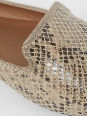 Snake Skin Patterned Loafers