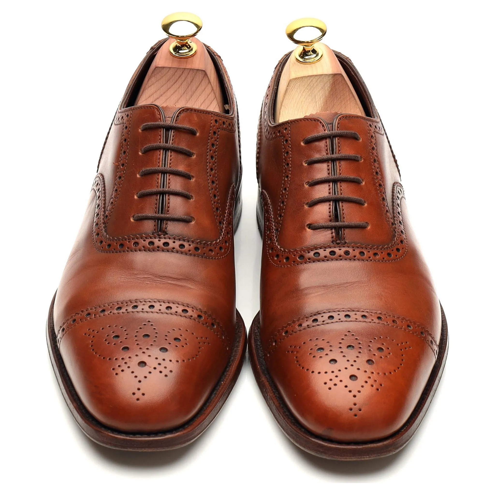 Tan Brown Leather Oxford Brogues UK 7 F