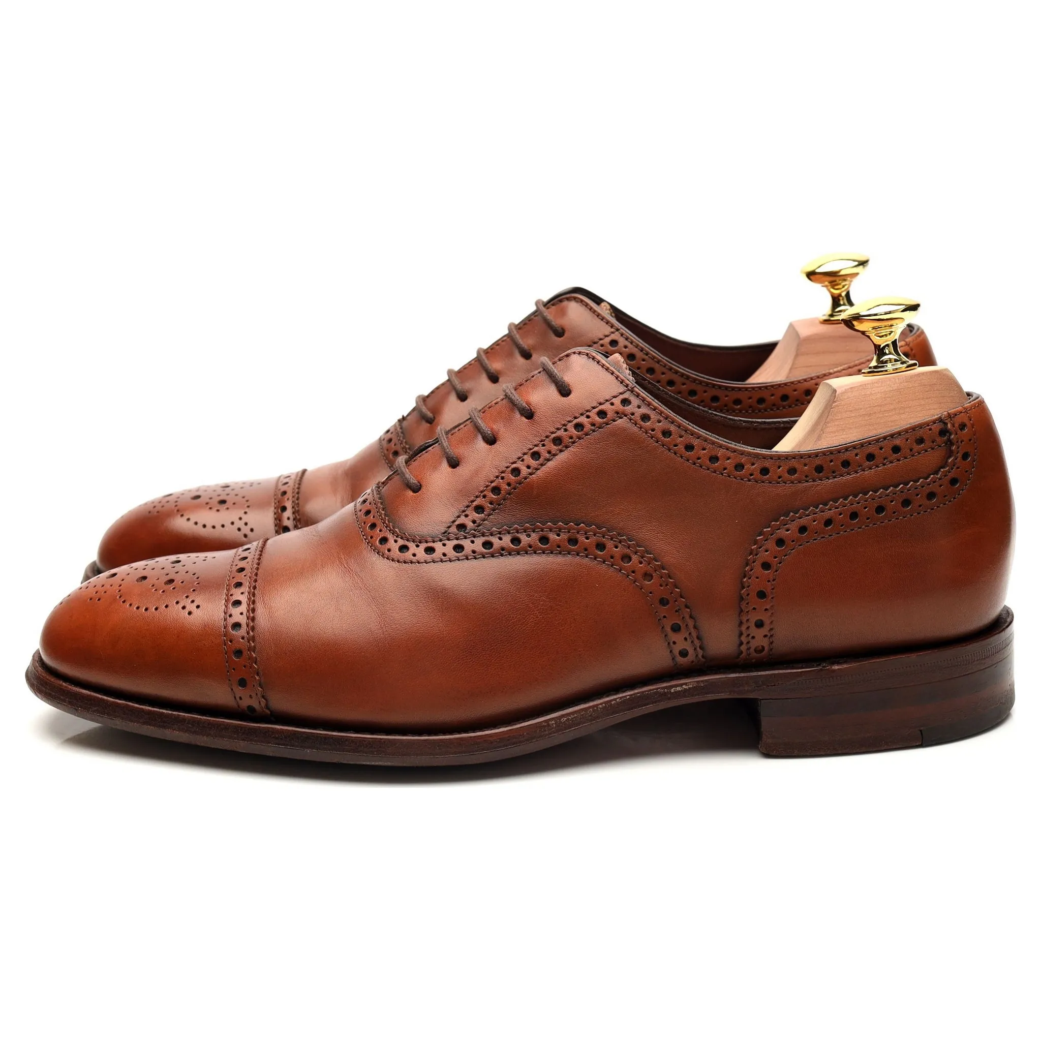 Tan Brown Leather Oxford Brogues UK 7 F