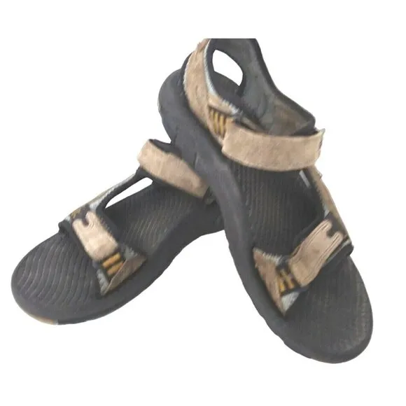 Teva XPD Sandals Mens Size 10 Brown Teal Suede Hiking Shoe Sandals SN 6674