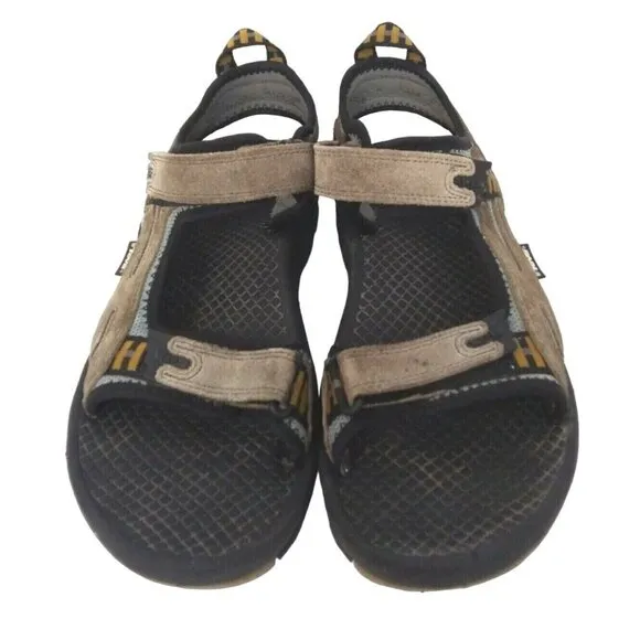 Teva XPD Sandals Mens Size 10 Brown Teal Suede Hiking Shoe Sandals SN 6674