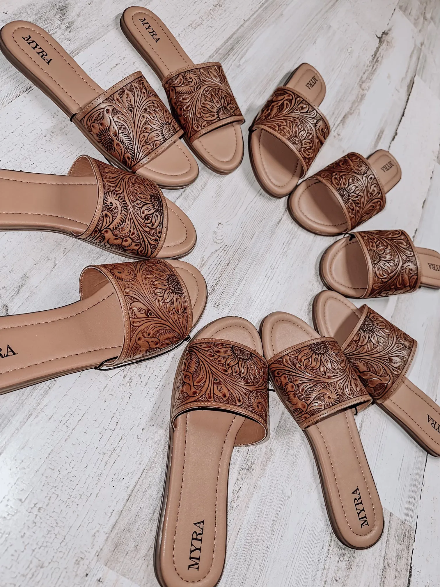 Tooled Leather Sandals