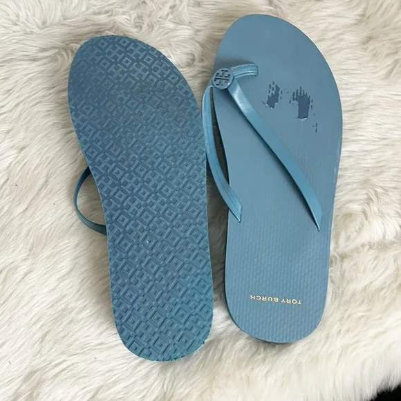 Tory Burch Brisk Blue Low Platform Flip Flop Size 9