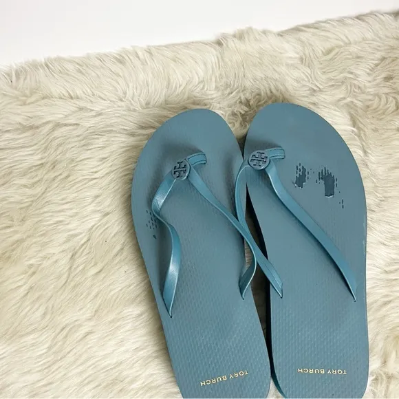 Tory Burch Brisk Blue Low Platform Flip Flop Size 9
