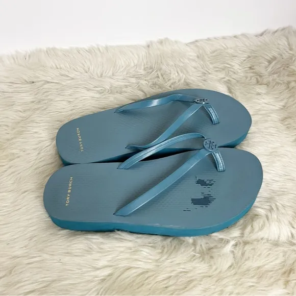 Tory Burch Brisk Blue Low Platform Flip Flop Size 9