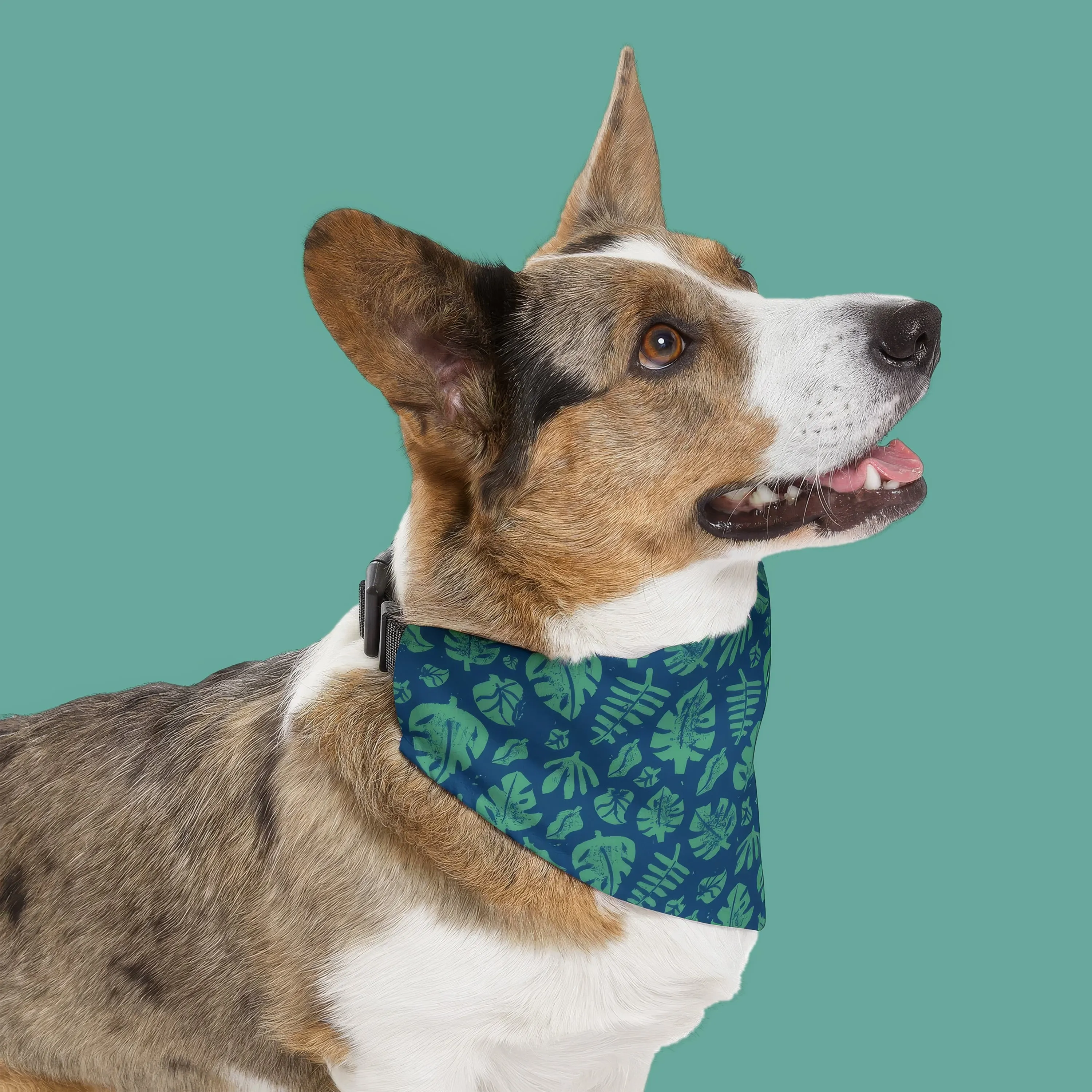 Tropical Block Print Dog Bandana Collar