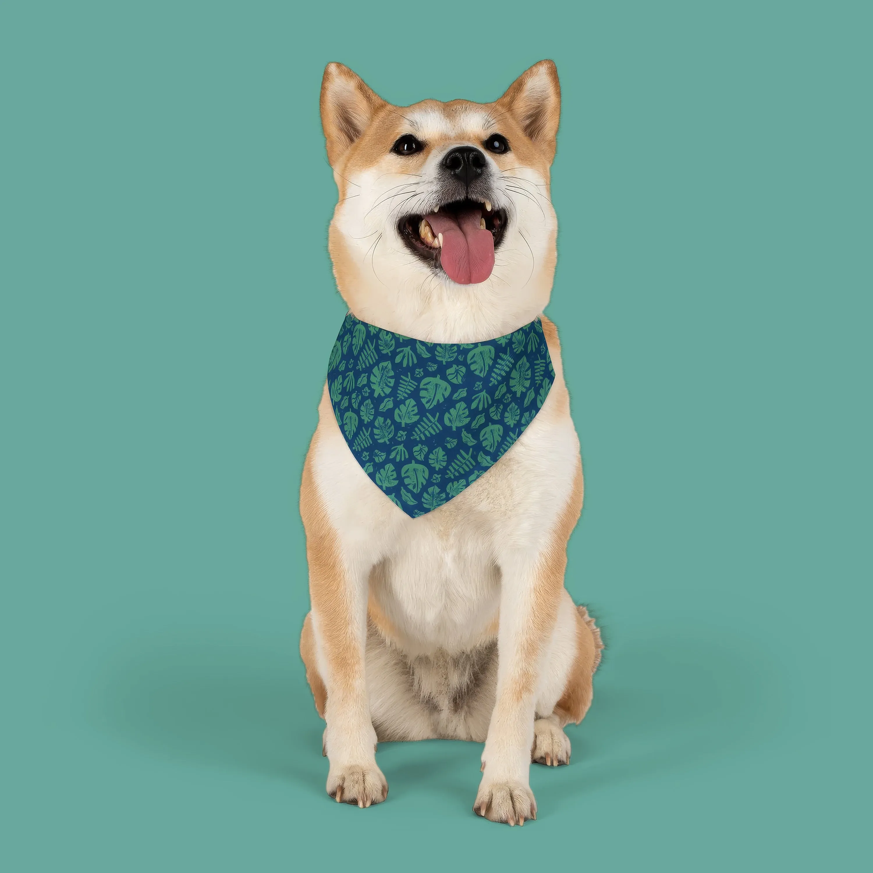 Tropical Block Print Dog Bandana Collar