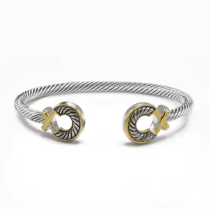 Two Tone Classic Cable Bracelet #611091BR(FA19)