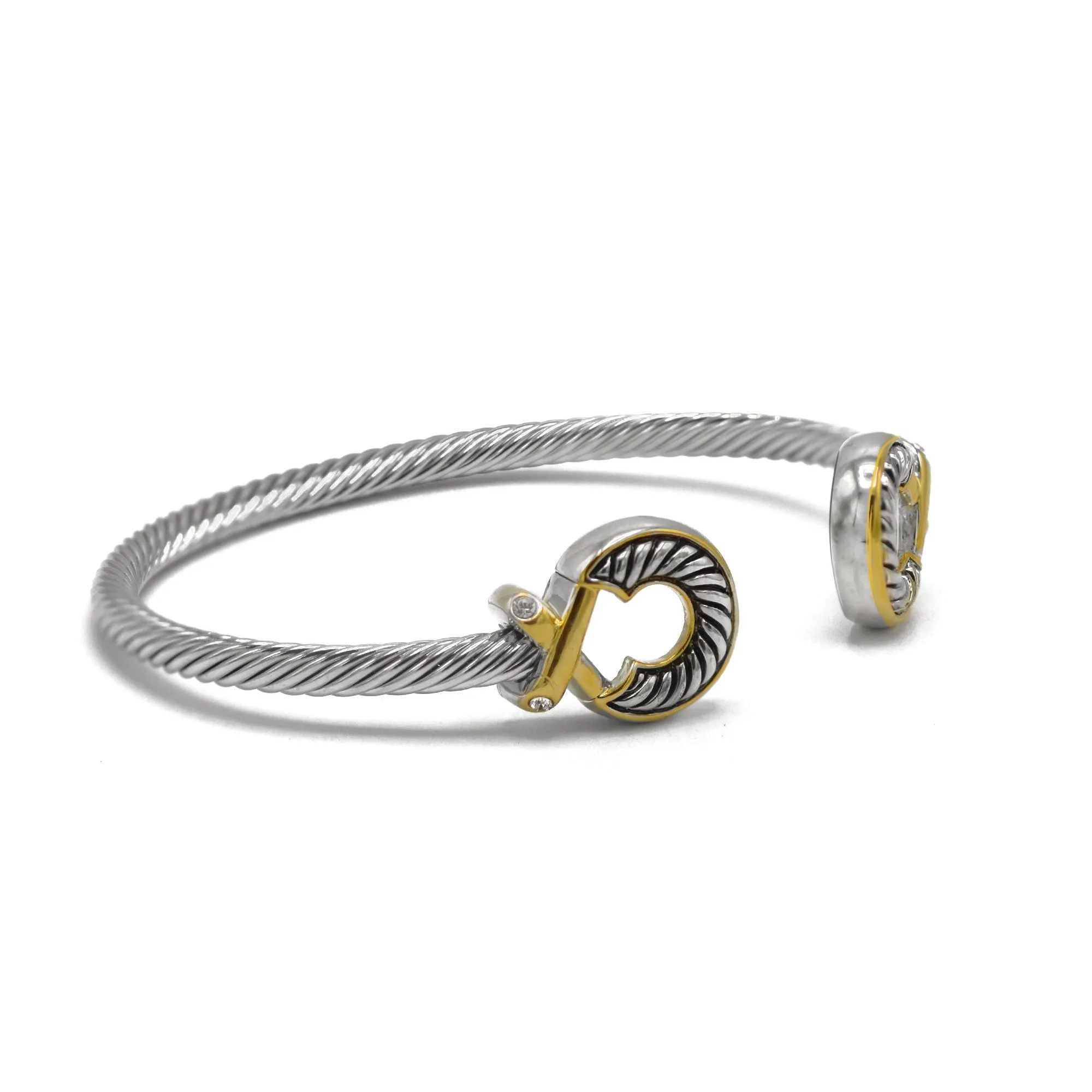 Two Tone Classic Cable Bracelet #611091BR(FA19)
