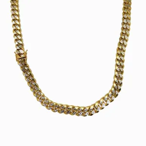 Two-Tone Lightweight Flat Cubanlink Chain (14K)