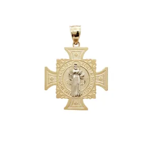 Two-Tone Saint Benedict Cross Pendant (14K)