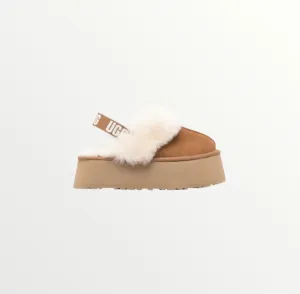 ugg funkette 60mm suede sling back chestnut slippers