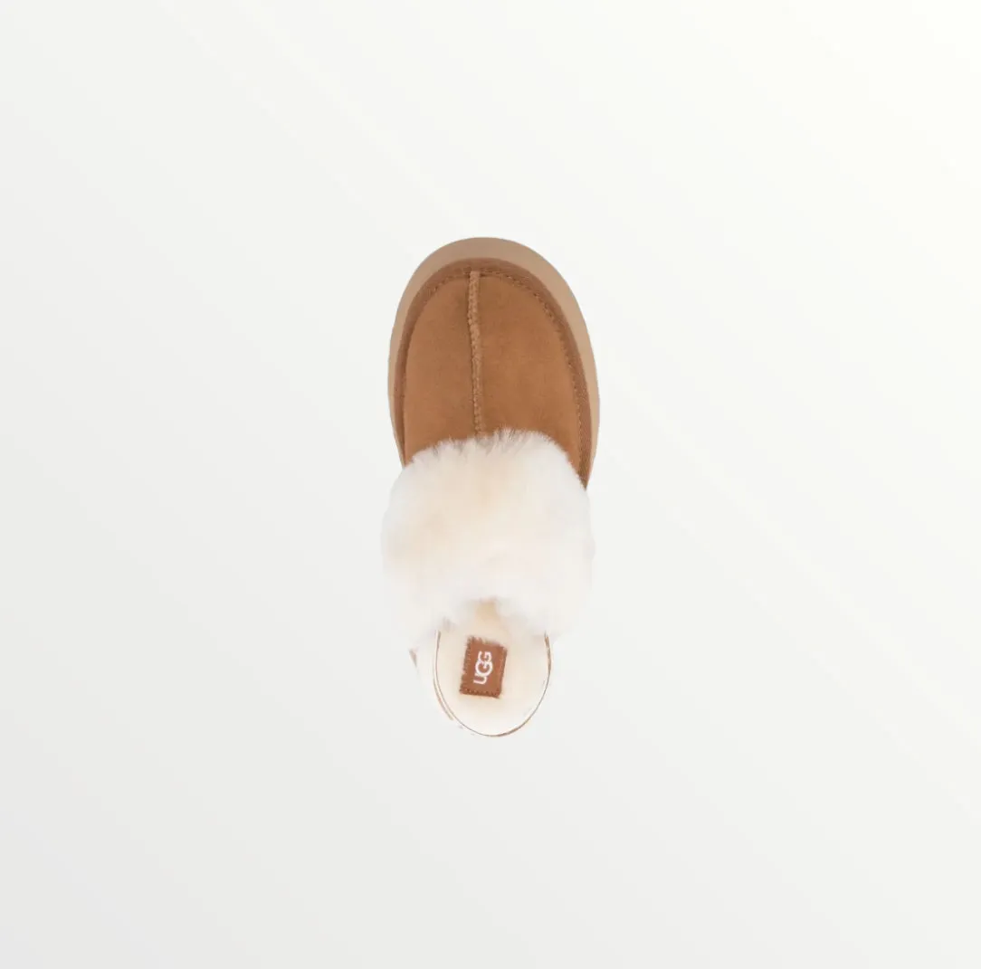 ugg funkette 60mm suede sling back chestnut slippers