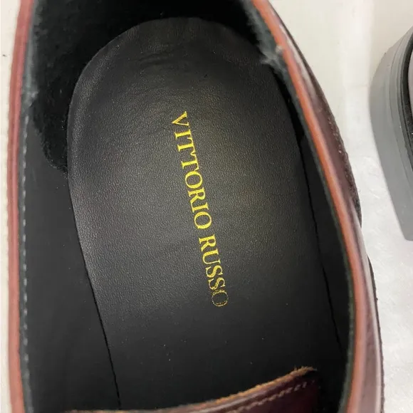 VITTORIO RUSSO 9.5 Irvin Cap Toe Leather Oxford BORDEAUX