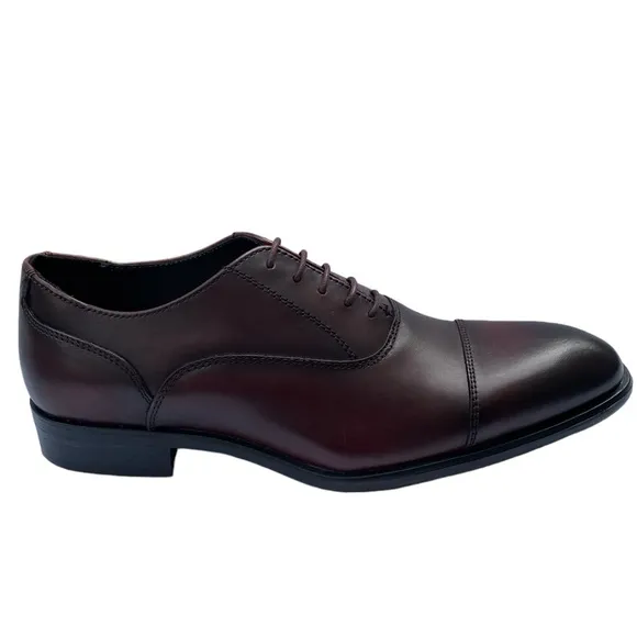 VITTORIO RUSSO 9.5 Irvin Cap Toe Leather Oxford BORDEAUX