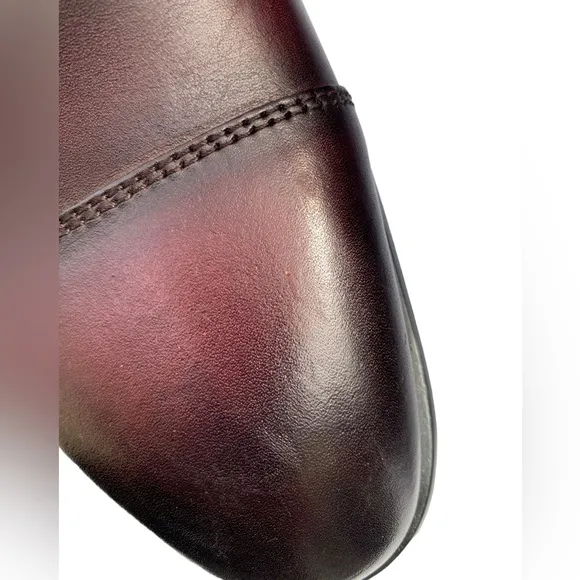 VITTORIO RUSSO 9.5 Irvin Cap Toe Leather Oxford BORDEAUX