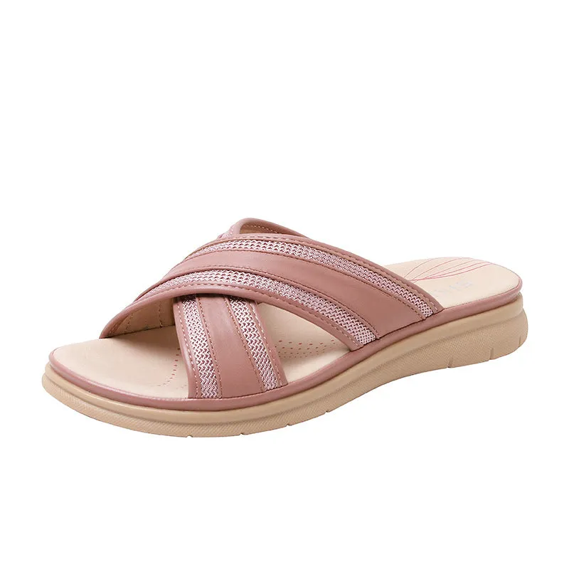 Wide Criss Crossing Straps Slip