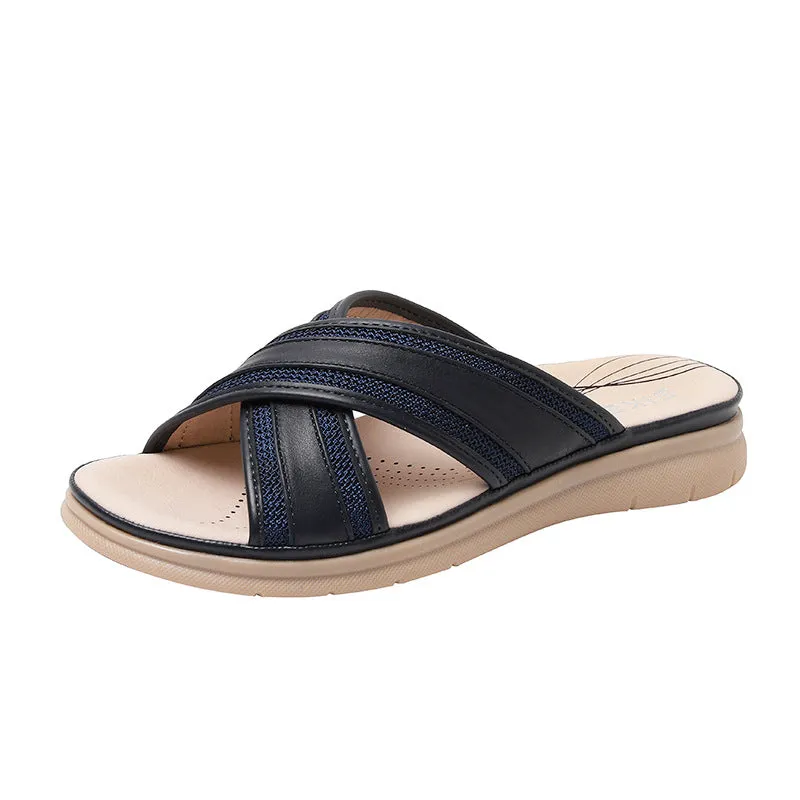 Wide Criss Crossing Straps Slip