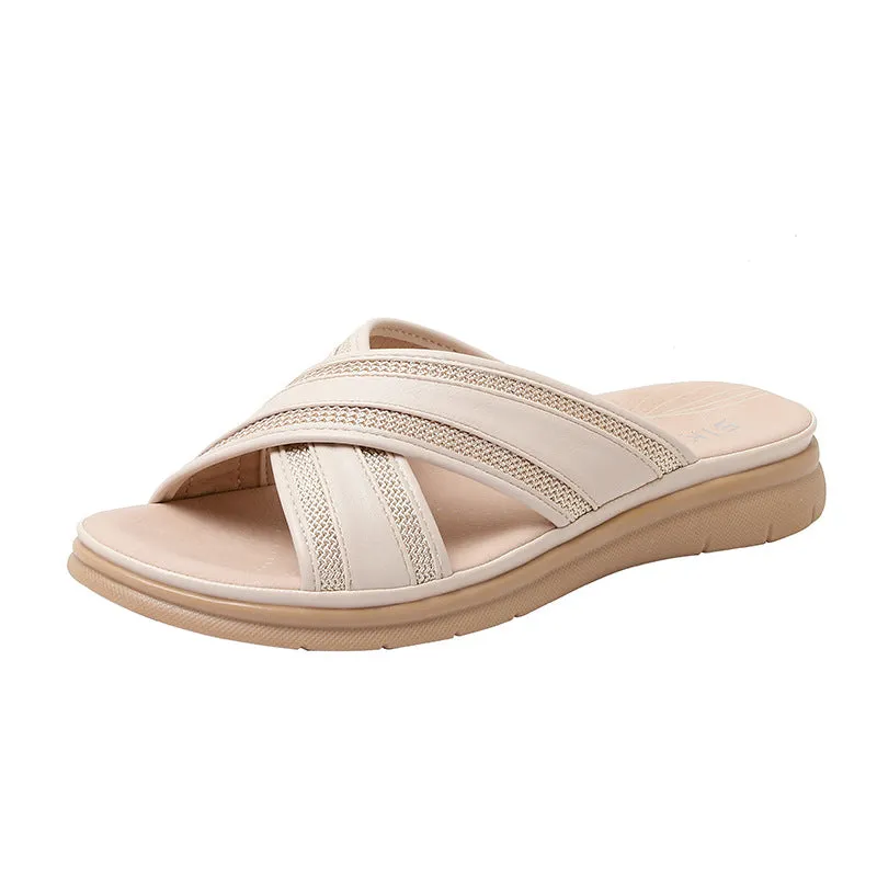 Wide Criss Crossing Straps Slip