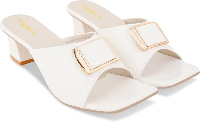 Women White Heels Sandal