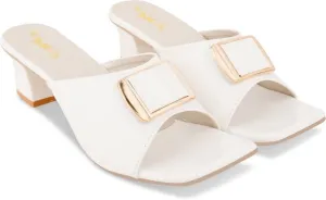 Women White Heels Sandal