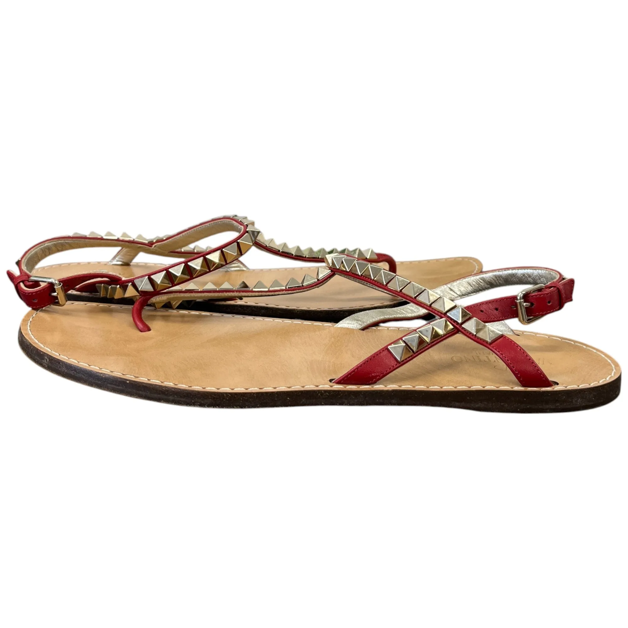Women's Rockstud Sandals Red Size EU 38.5 / UK 5.5