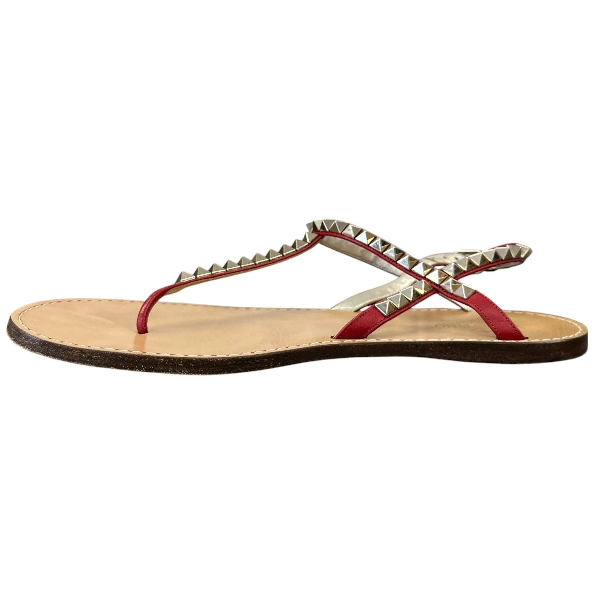Women's Rockstud Sandals Red Size EU 38.5 / UK 5.5