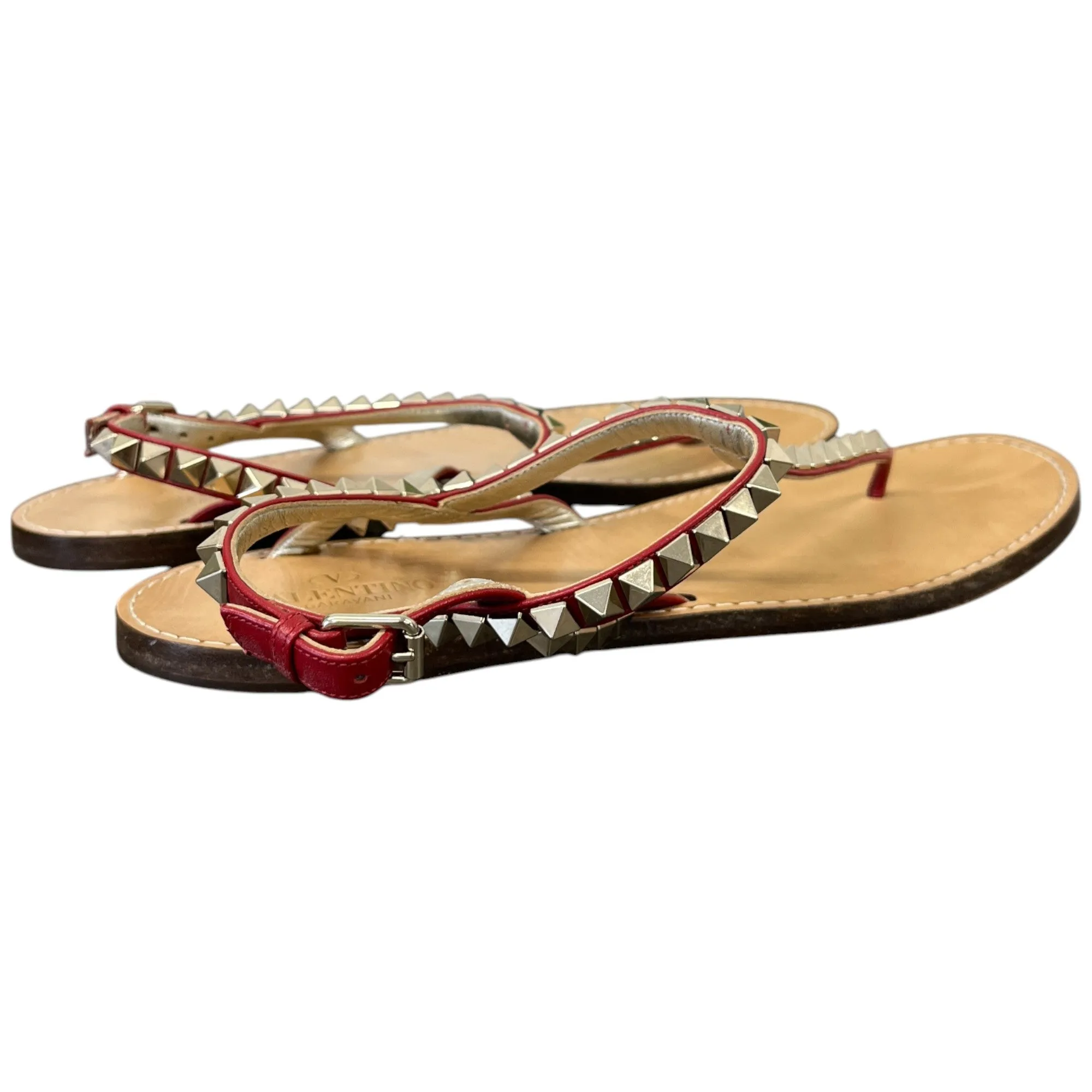 Women's Rockstud Sandals Red Size EU 38.5 / UK 5.5