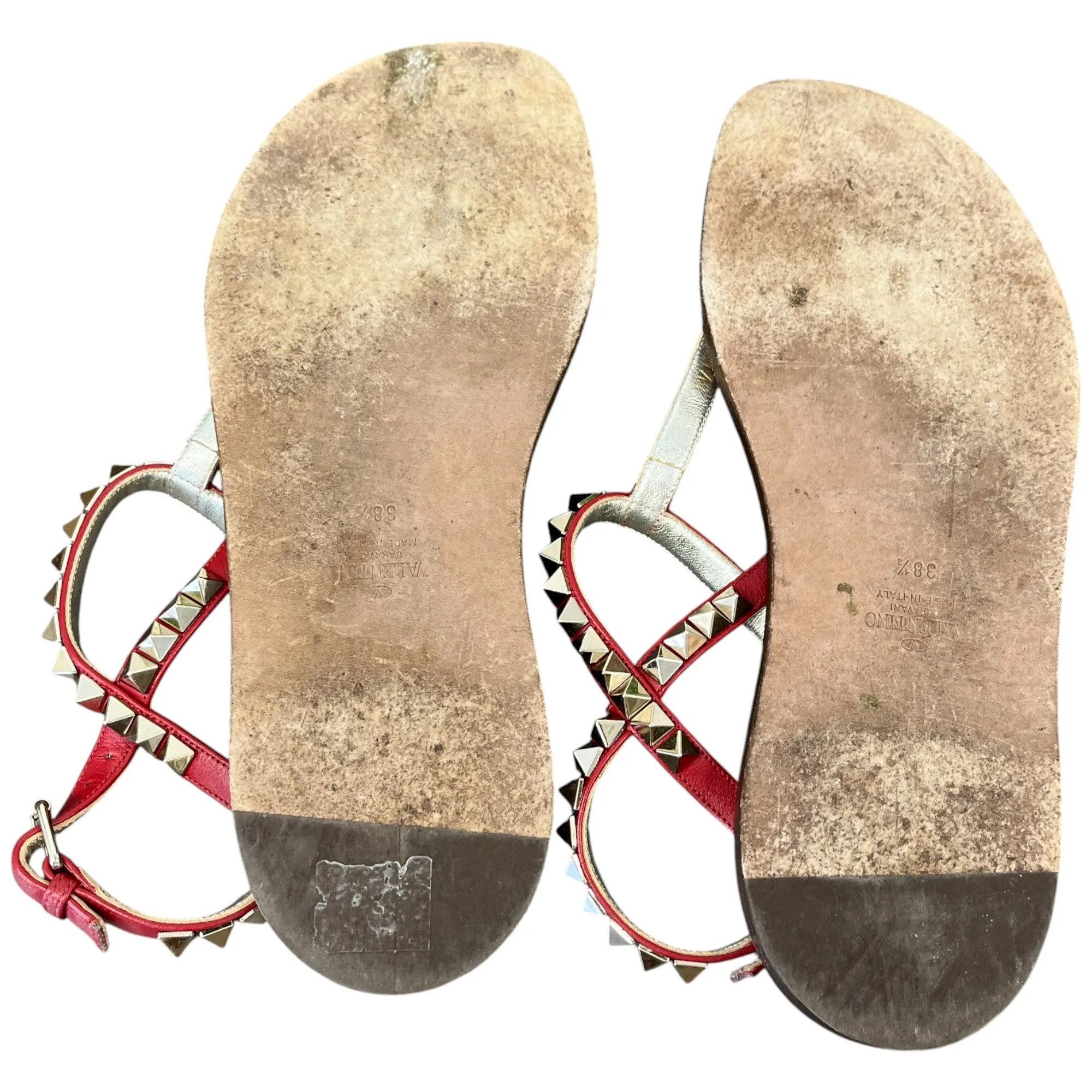 Women's Rockstud Sandals Red Size EU 38.5 / UK 5.5