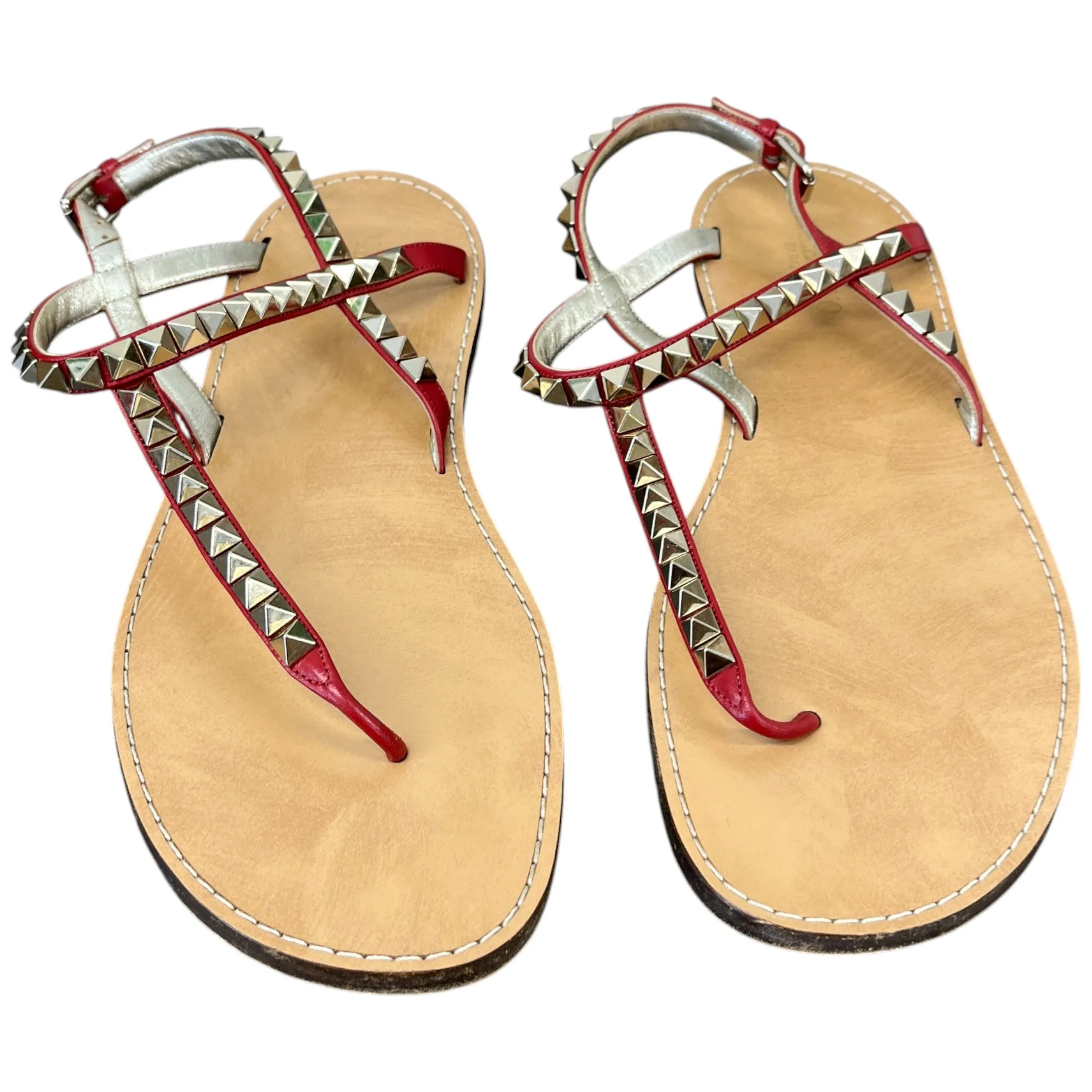 Women's Rockstud Sandals Red Size EU 38.5 / UK 5.5