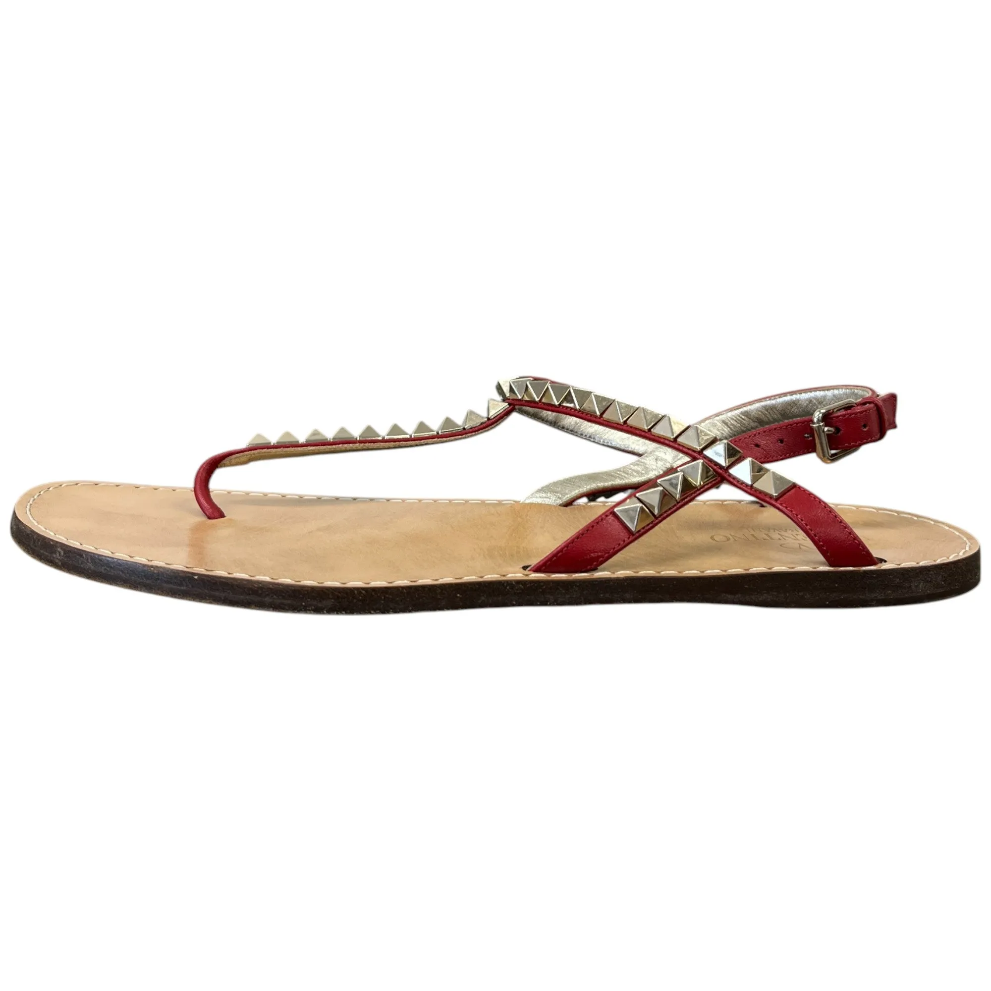 Women's Rockstud Sandals Red Size EU 38.5 / UK 5.5