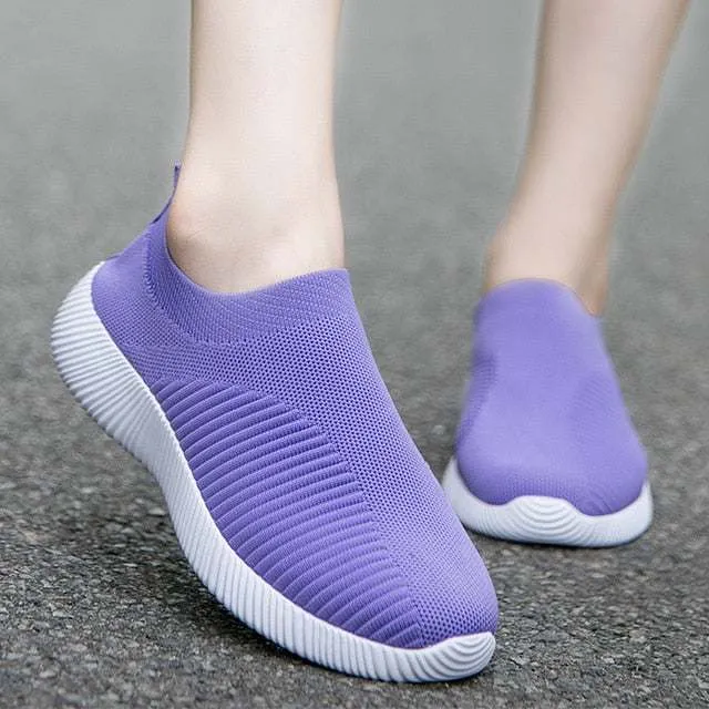 Women's Vulcanized Shoes High-Quality Women Sneakers Slip On Flats Loafers